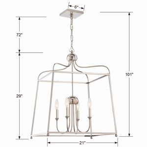 Crystorama - 2244-PN_NOSHADE - Four Light Chandelier - Sylvan - Polished Nickel