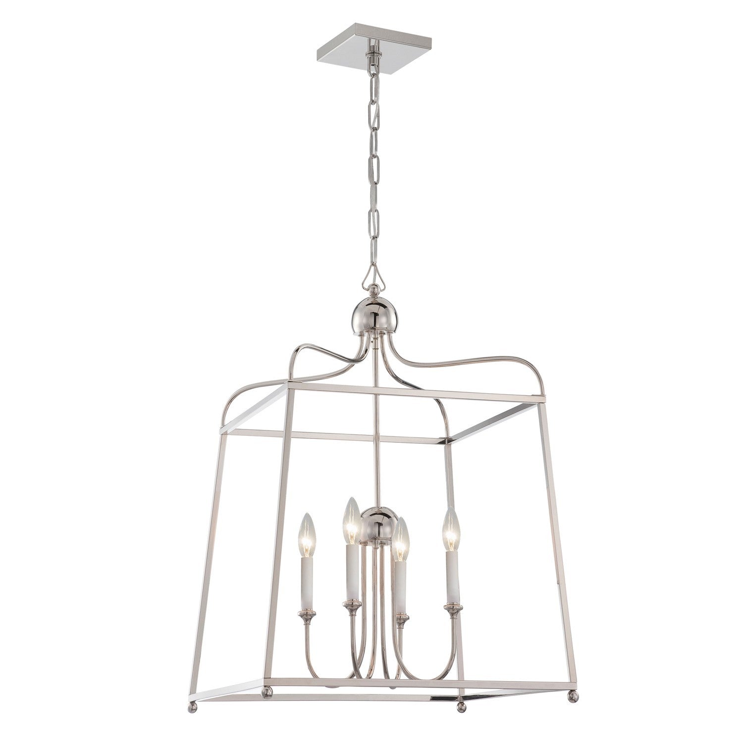 Crystorama - 2244-PN_NOSHADE - Four Light Chandelier - Sylvan - Polished Nickel