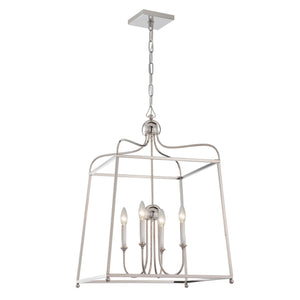 Crystorama - 2244-PN_NOSHADE - Four Light Chandelier - Sylvan - Polished Nickel