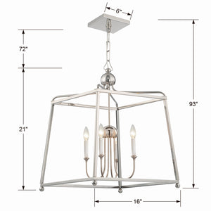 Crystorama - 2245-PN_NOSHADE - Four Light Chandelier - Sylvan - Polished Nickel