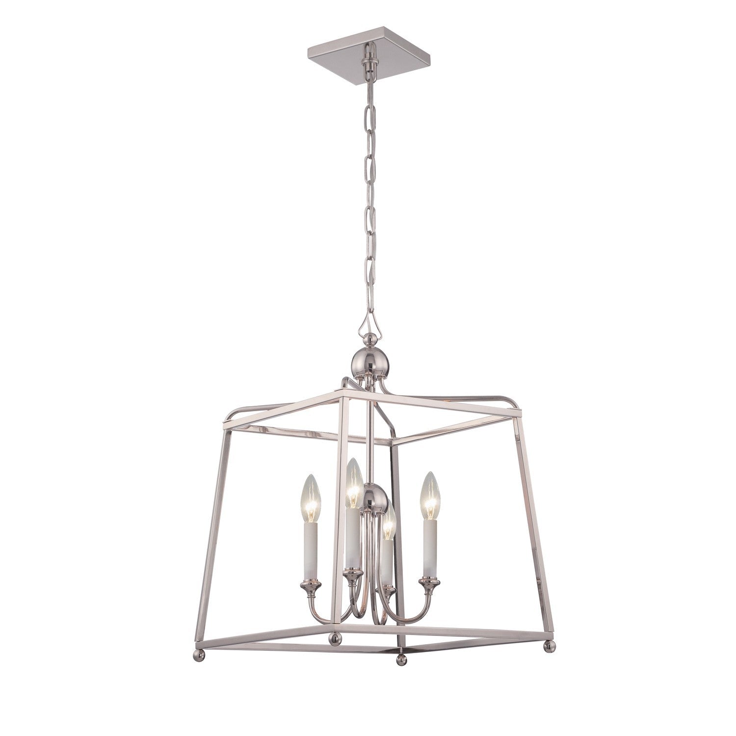 Crystorama - 2245-PN_NOSHADE - Four Light Chandelier - Sylvan - Polished Nickel