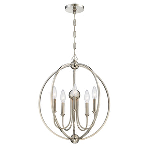 Crystorama - 2247-PN_NOSHADE - Five Light Chandelier - Sylvan - Polished Nickel