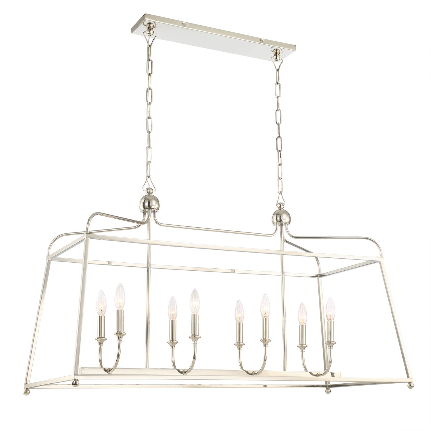 Crystorama - 2249-PN_NOSHADE - Eight Light Chandelier - Sylvan - Polished Nickel