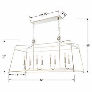 Crystorama - 2249-PN_NOSHADE - Eight Light Chandelier - Sylvan - Polished Nickel