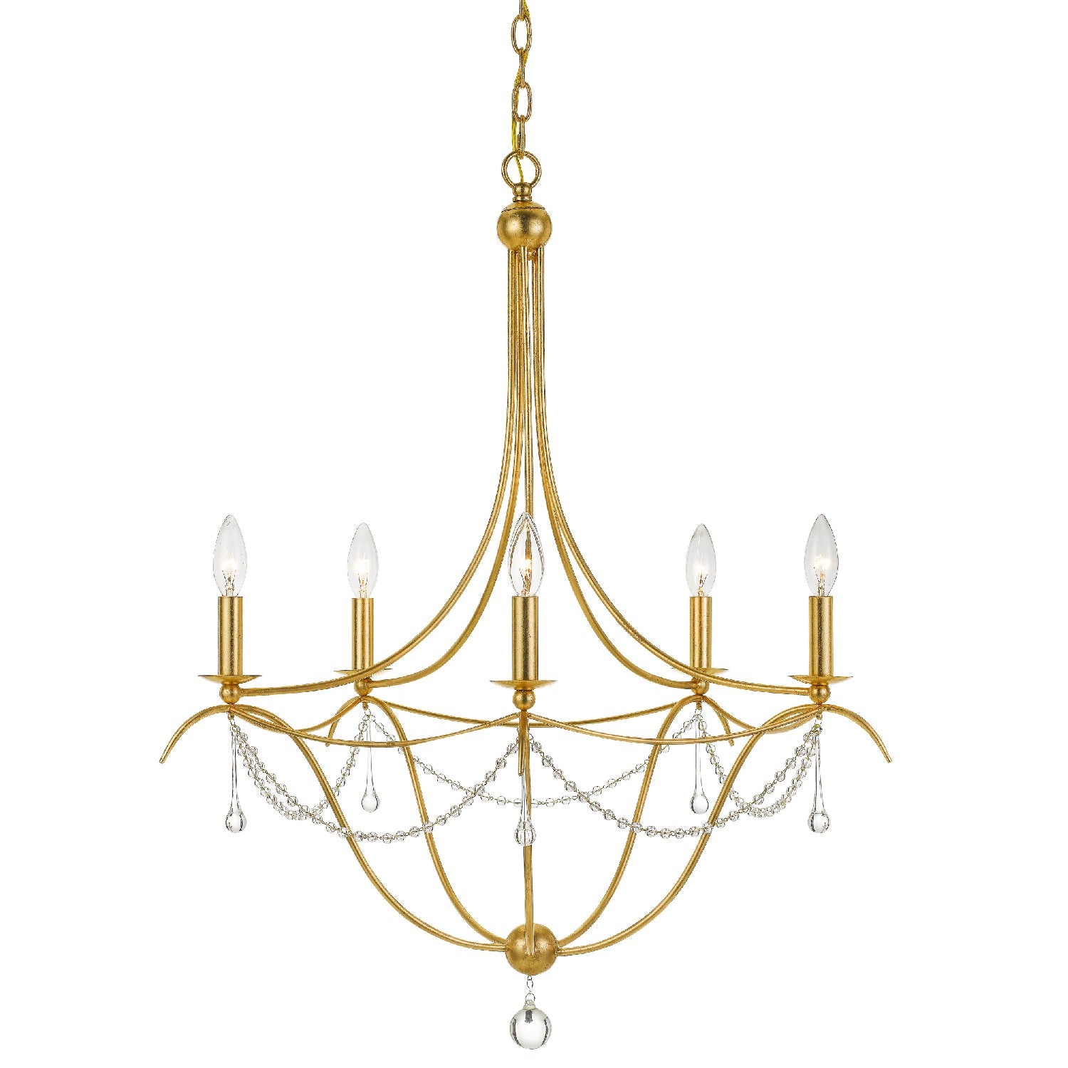 Crystorama - 425-GA - Five Light Chandelier - Metro - Antique Gold