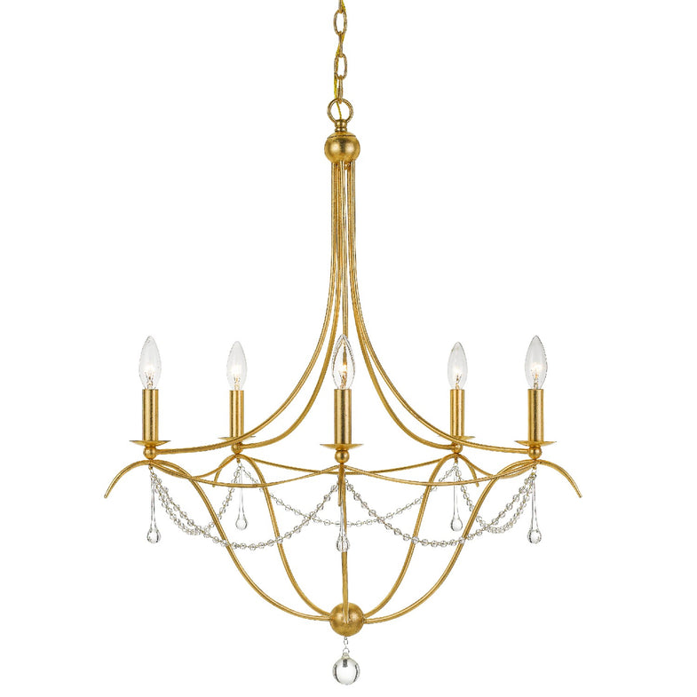 Crystorama - 425-GA - Five Light Chandelier - Metro - Antique Gold