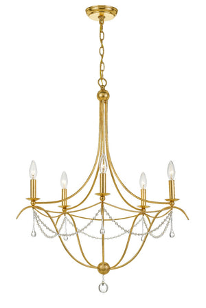 Crystorama - 425-GA - Five Light Chandelier - Metro - Antique Gold