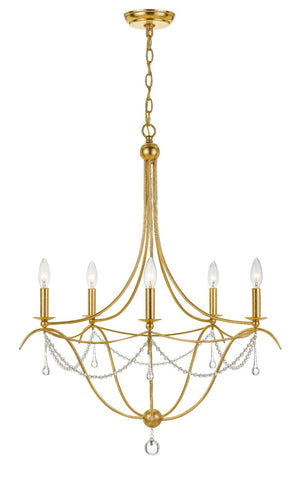 Crystorama - 425-GA - Five Light Chandelier - Metro - Antique Gold