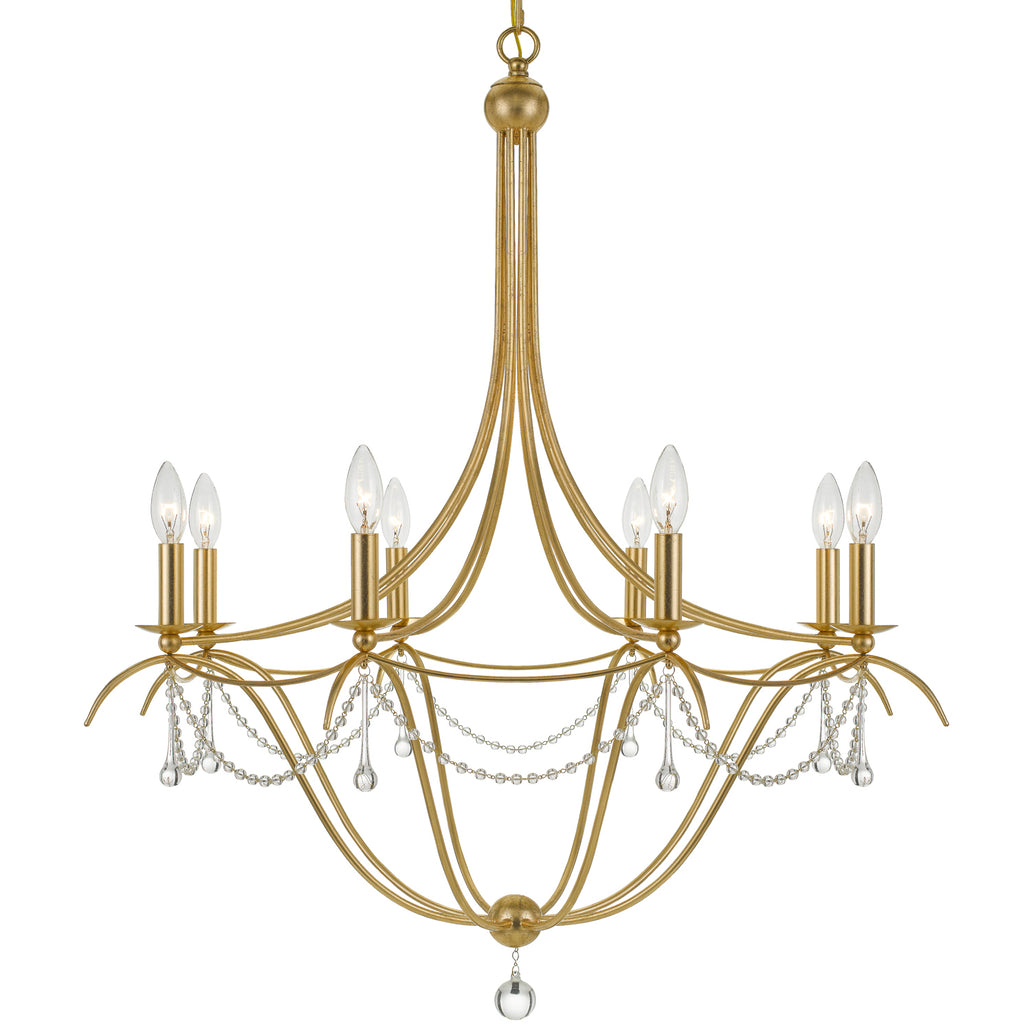 Crystorama - 428-GA - Eight Light Chandelier - Metro - Antique Gold