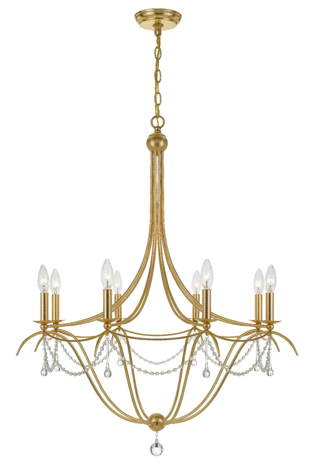 Crystorama - 428-GA - Eight Light Chandelier - Metro - Antique Gold