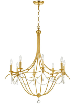 Crystorama - 428-GA - Eight Light Chandelier - Metro - Antique Gold