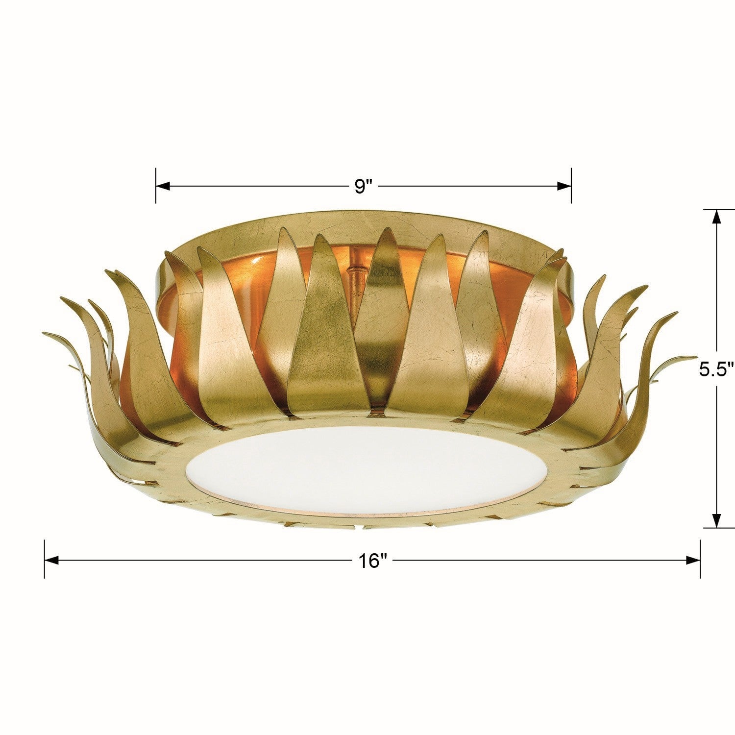 Crystorama - 510-GA - Three Light Flush Mount - Broche - Antique Gold