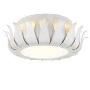 Crystorama - 510-MT - Three Light Flush Mount - Broche - Matte White