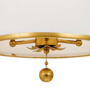 Crystorama - 513-GA_CEILING - Three Light Semi Flush Mount - Broche - Antique Gold