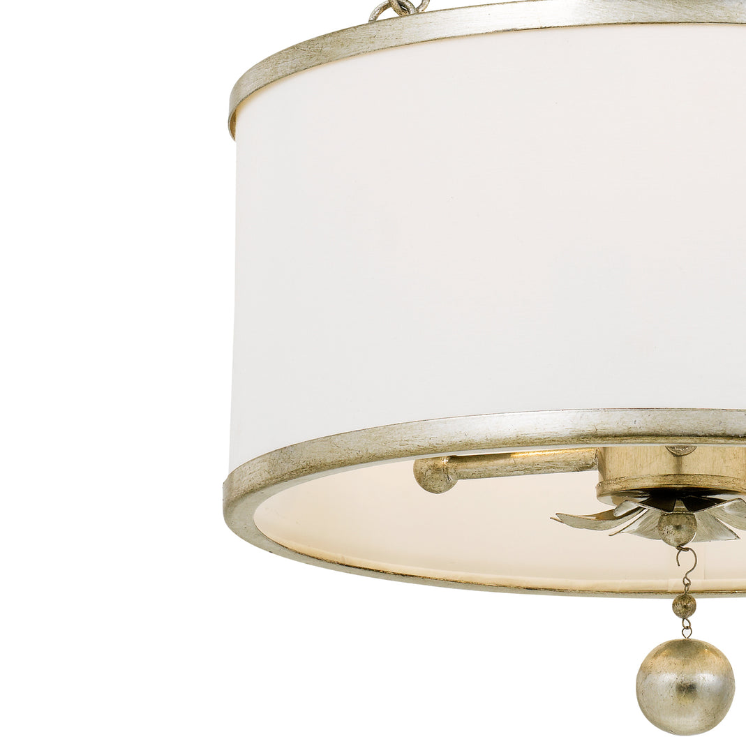 Crystorama - 513-SA_CEILING - Three Light Semi Flush Mount - Broche - Antique Silver