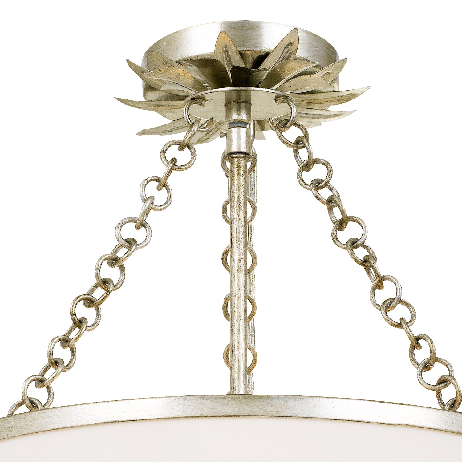 Crystorama - 513-SA_CEILING - Three Light Semi Flush Mount - Broche - Antique Silver