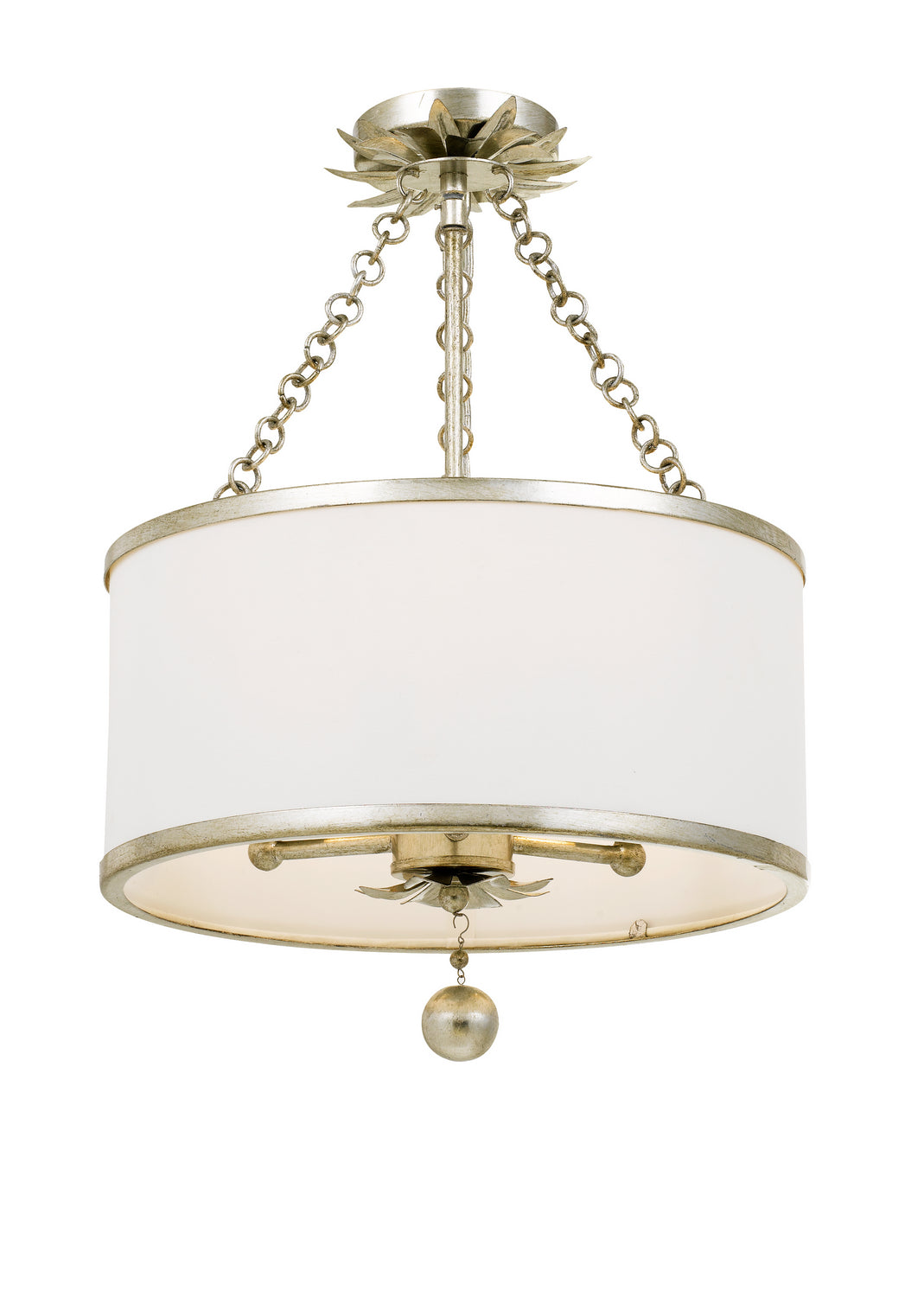 Crystorama - 513-SA_CEILING - Three Light Semi Flush Mount - Broche - Antique Silver