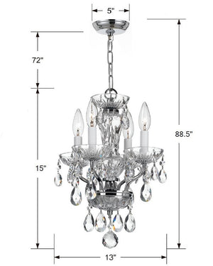 Crystorama - 5534-CH-CL-S - Four Light Chandelier - Traditional Crystal - Polished Chrome