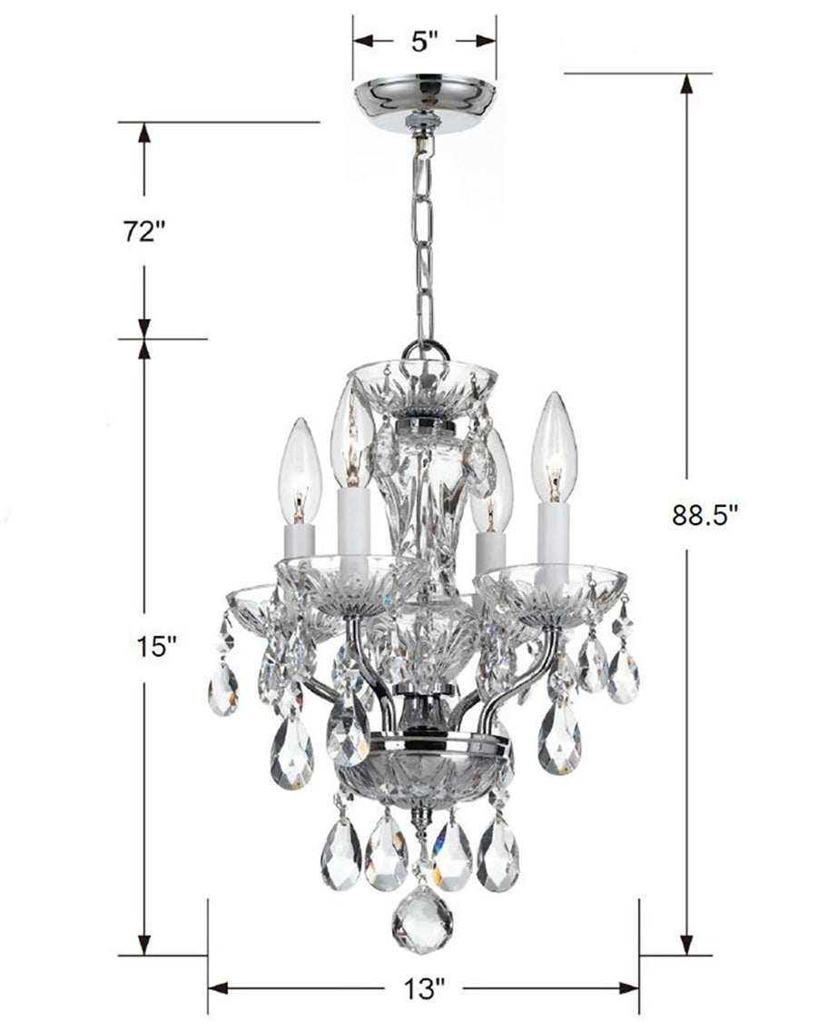 Crystorama - 5534-CH-CL-SAQ - Four Light Chandelier - Welton - Polished Chrome