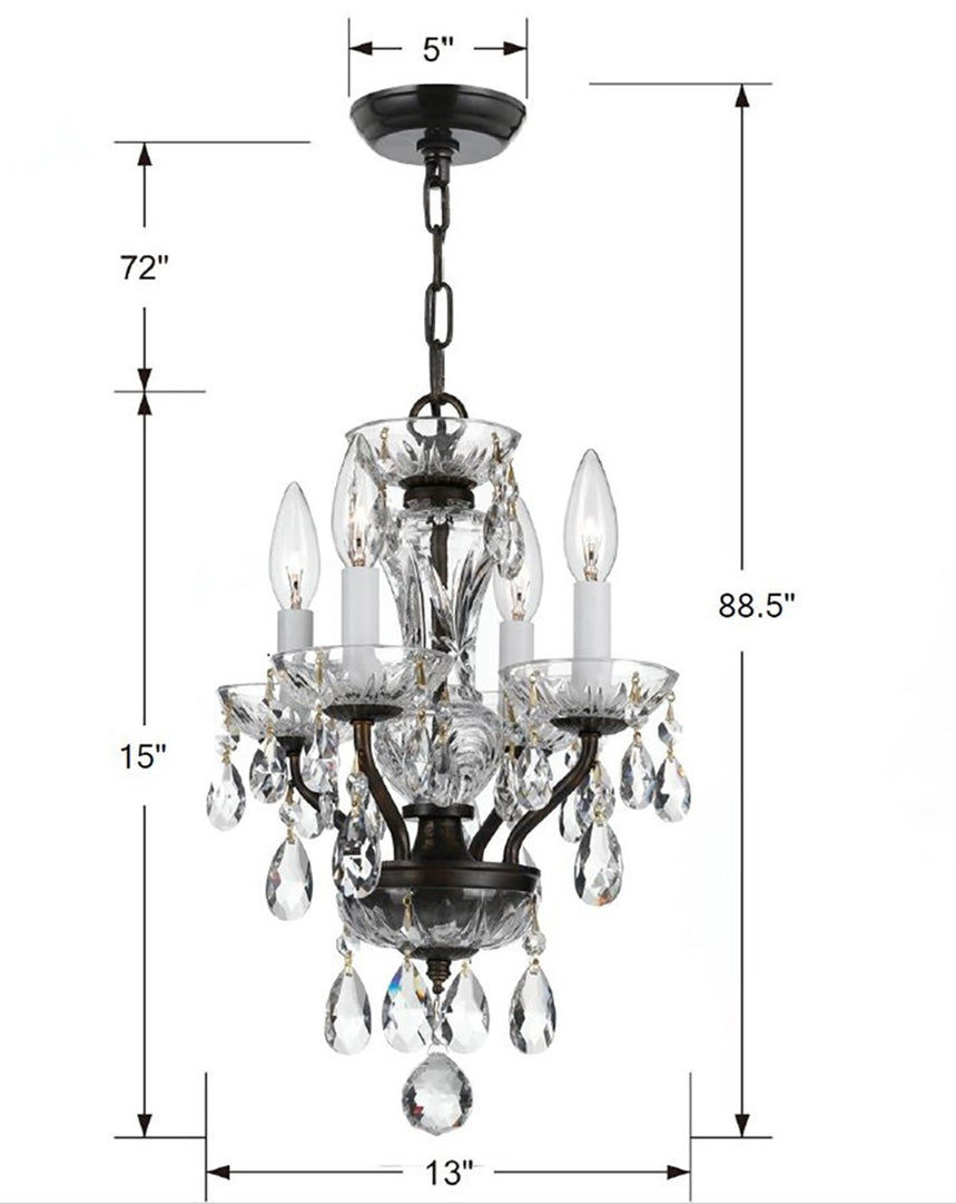 Crystorama - 5534-EB-CL-S - Four Light Chandelier - Traditional Crystal - English Bronze