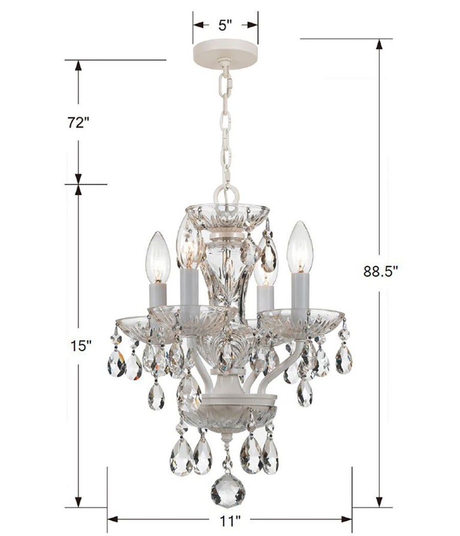 Crystorama - 5534-WW-CL-SAQ - Four Light Mini Chandelier - Welton - Wet White