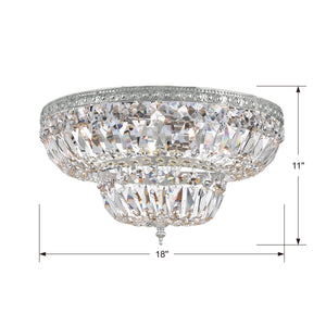 Crystorama - 718-CH-CL-MWP - Four Light Flush Mount - Ceiling Mount - Polished Chrome