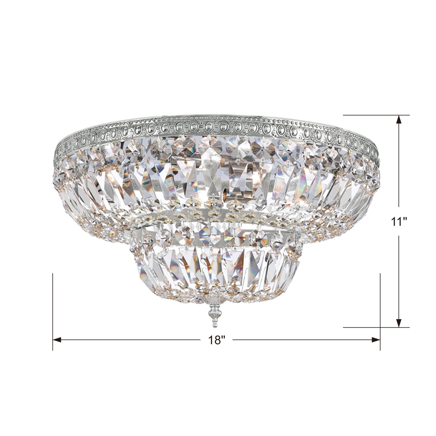 Crystorama - 718-CH-CL-SAQ - Four Light Flush Mount - Ceiling Mount - Polished Chrome