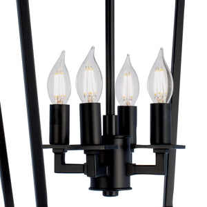 Norwell Lighting - 1080-MB-NG - Four Light Pendant - Cage - Matte Black