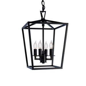 Norwell Lighting - 1080-MB-NG - Four Light Pendant - Cage - Matte Black