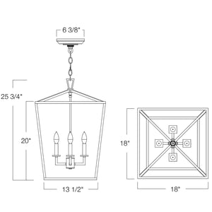 Norwell Lighting - 1081-PN-NG - Four Light Pendant - Cage - Polished Nickel