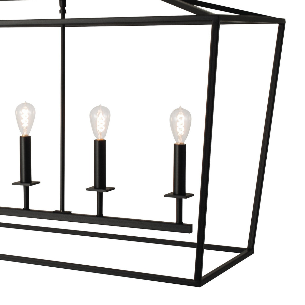 Norwell Lighting - 1083-MB-NG - Seven Light Pendant - Cage - Matte Black