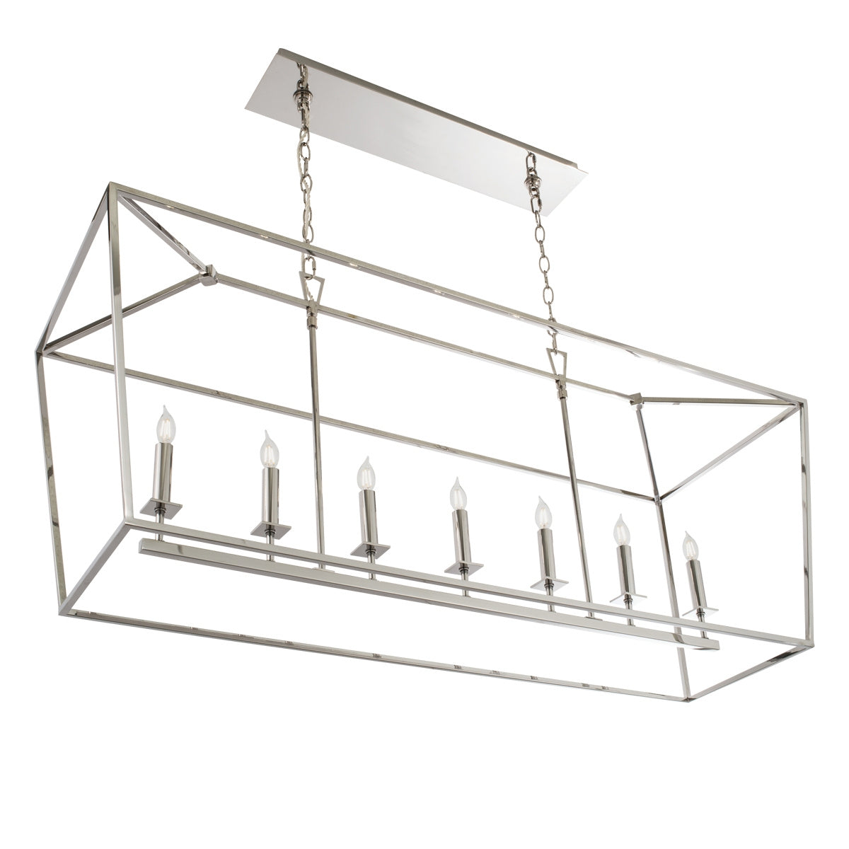 Norwell Lighting - 1083-PN-NG - Seven Light Pendant - Cage - Polished Nickel