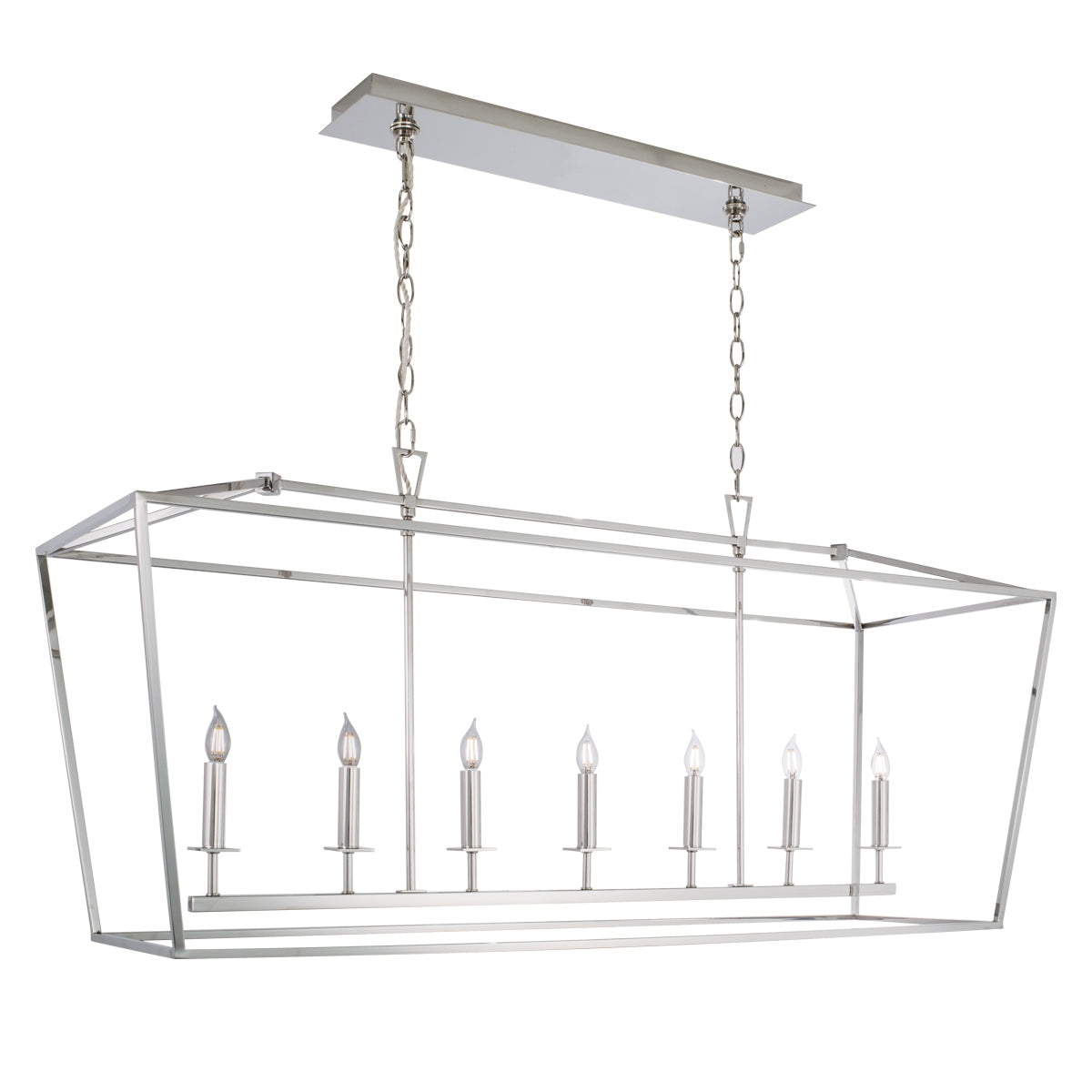 Norwell Lighting - 1083-PN-NG - Seven Light Pendant - Cage - Polished Nickel