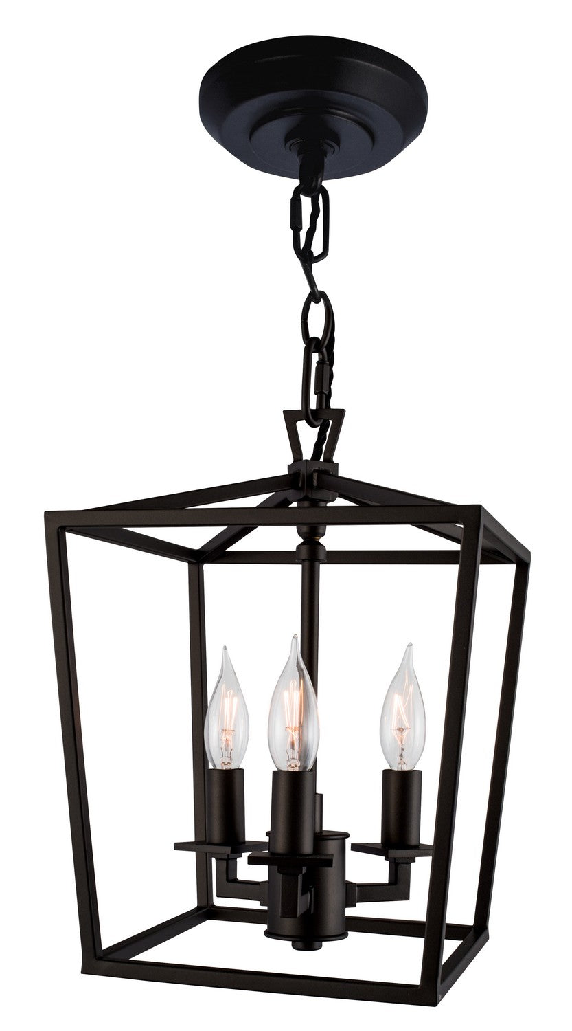 Norwell Lighting - 1084-MB-NG - Three Light Pendant - Cage - Matte Black