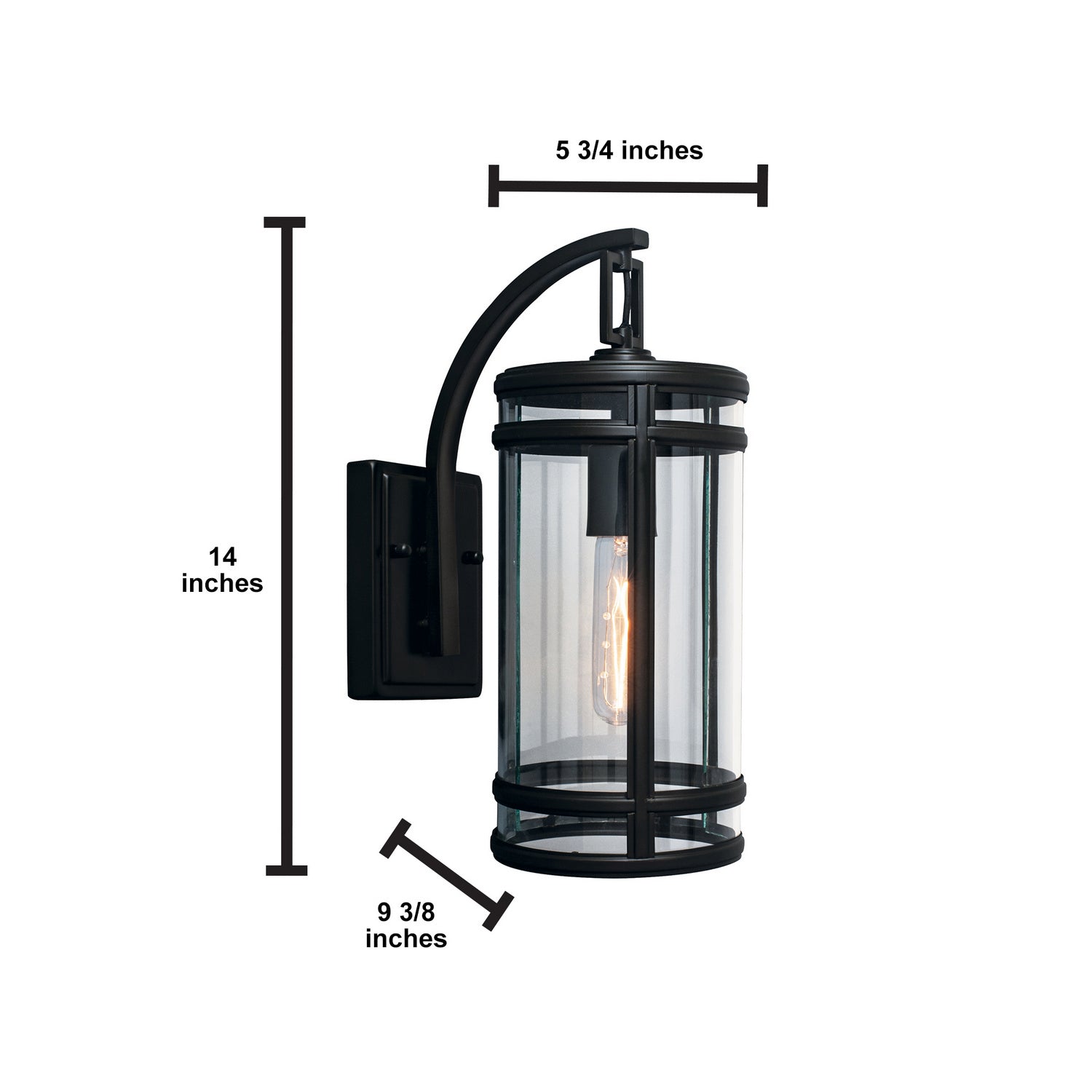 Norwell Lighting - 1190-ADB-CL - One Light Outdoor Wall Mount - New Yorker - Acid Dipped Black