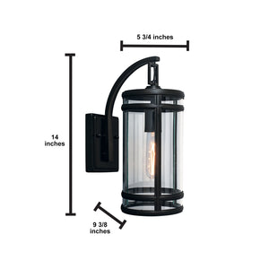 Norwell Lighting - 1190-ADB-CL - One Light Outdoor Wall Mount - New Yorker - Acid Dipped Black