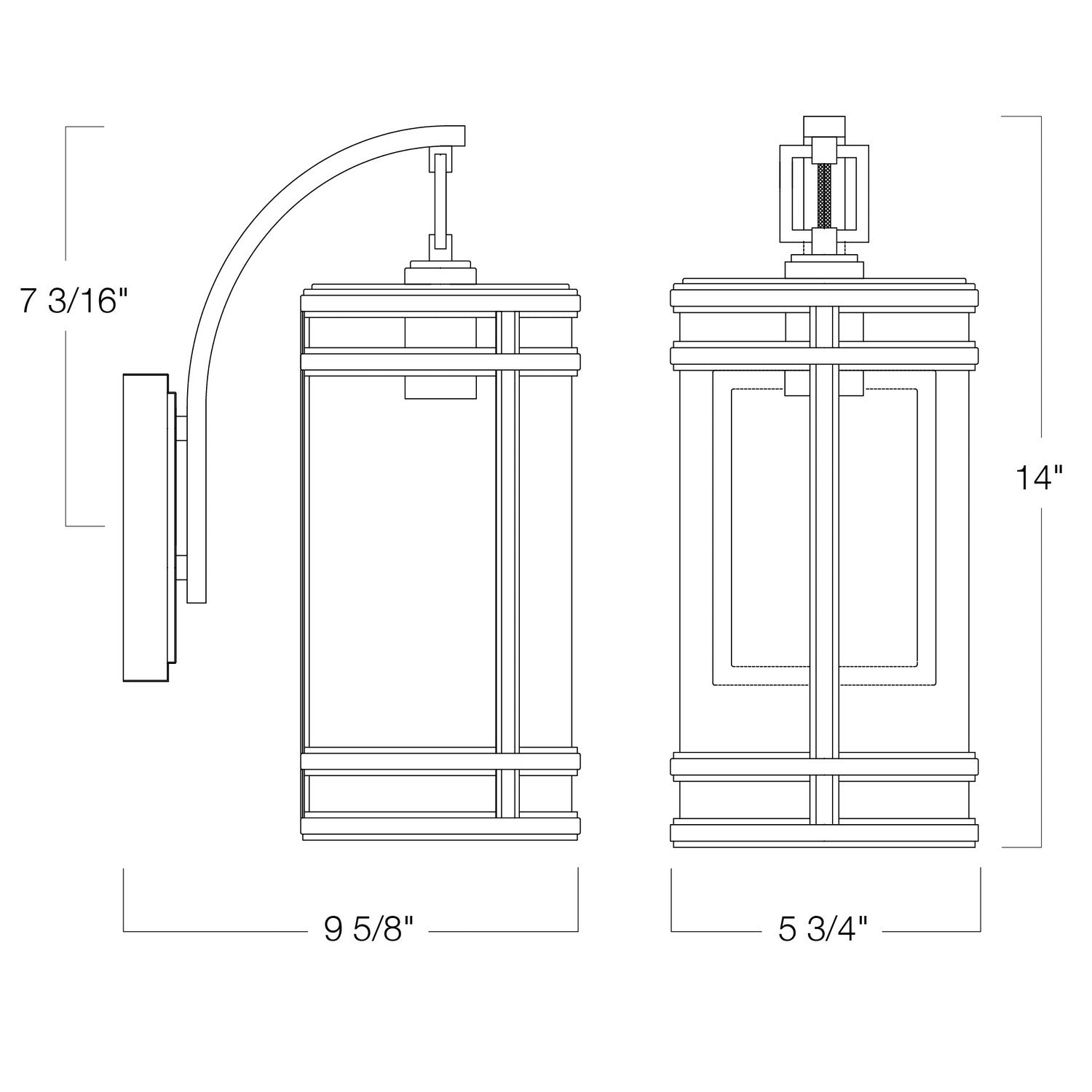 Norwell Lighting - 1190-ADB-CL - One Light Outdoor Wall Mount - New Yorker - Acid Dipped Black