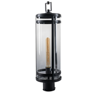 Norwell Lighting - 1192-ADB-CL - One Light Outdoor Post Mount - New Yorker - Acid Dipped Black