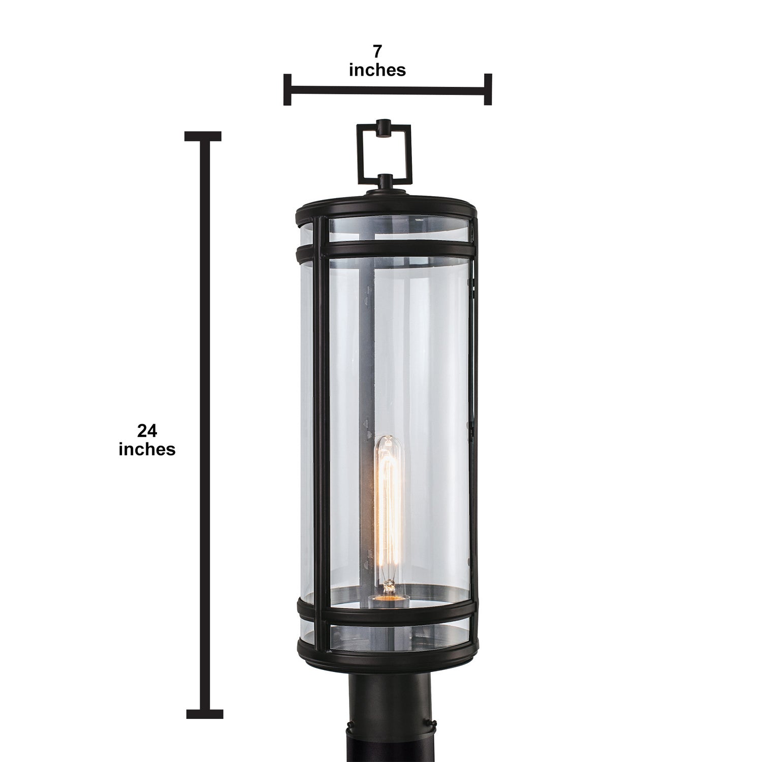 Norwell Lighting - 1192-ADB-CL - One Light Outdoor Post Mount - New Yorker - Acid Dipped Black