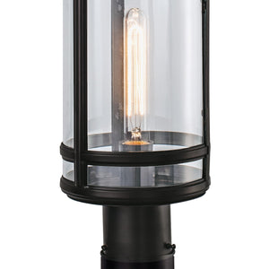 Norwell Lighting - 1192-ADB-CL - One Light Outdoor Post Mount - New Yorker - Acid Dipped Black