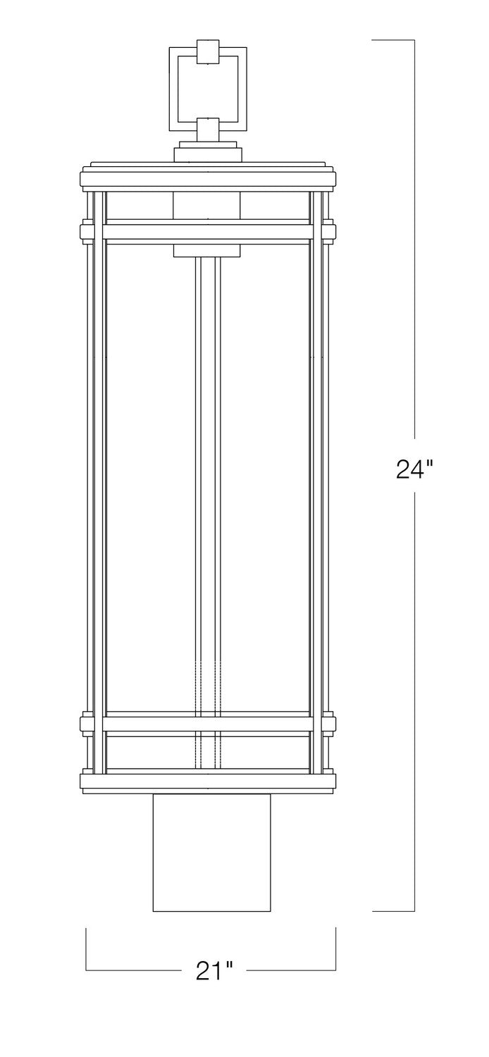 Norwell Lighting - 1192-ADB-CL - One Light Outdoor Post Mount - New Yorker - Acid Dipped Black