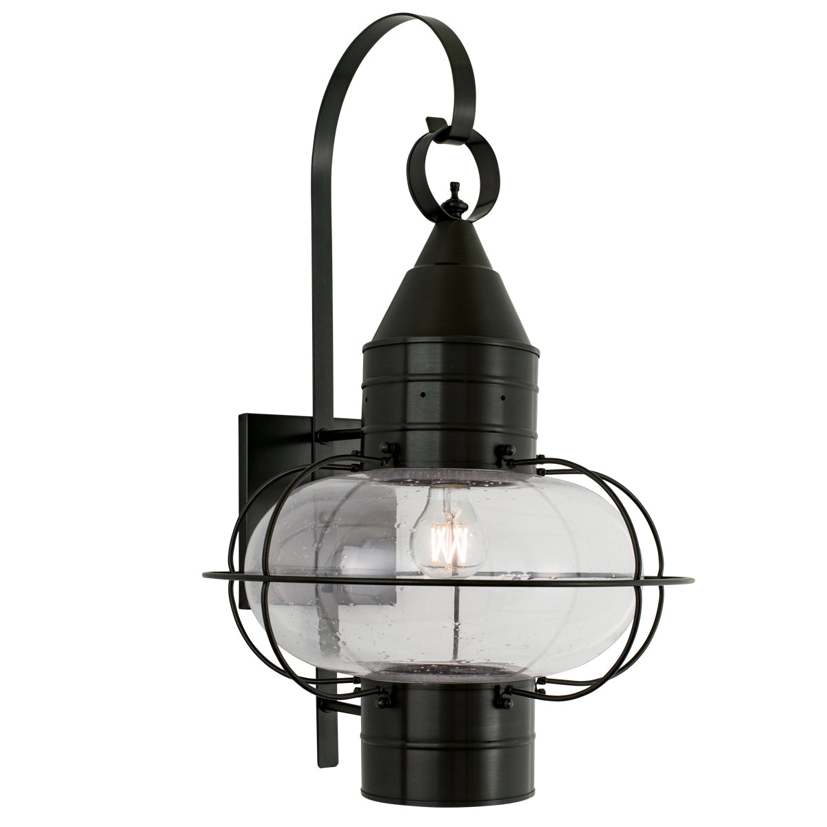 Norwell Lighting - 1509-BL-SE - One Light Wall Mount - Classic Onion - Black With Seedy Glass