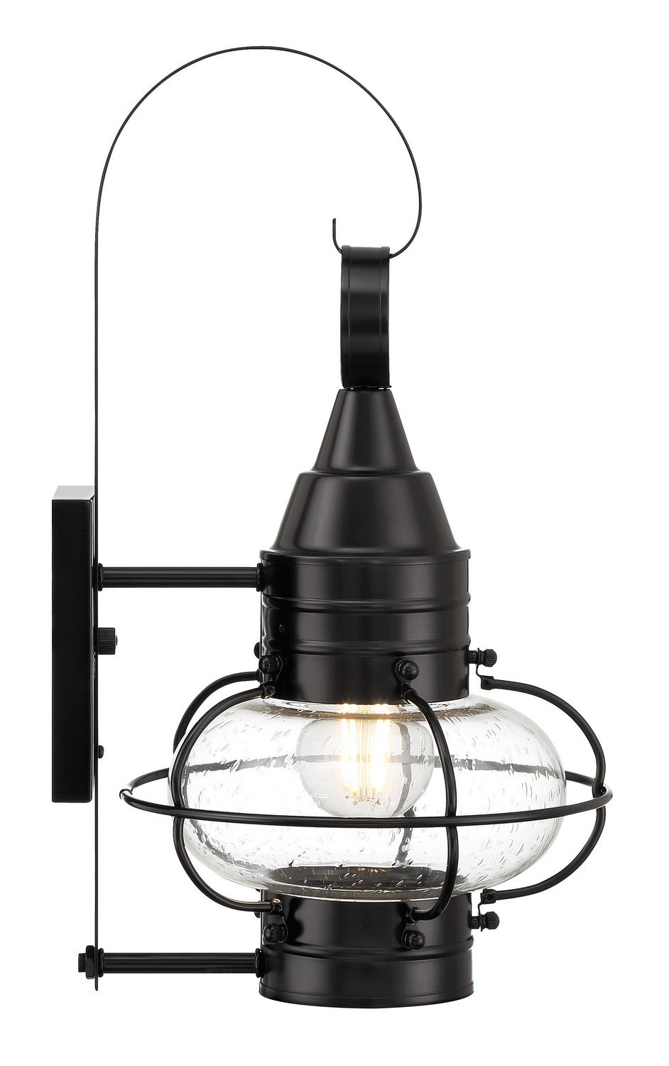 Norwell Lighting - 1513-BL-SE - One Light Wall Mount - Classic Onion - Black With Seedy Glass