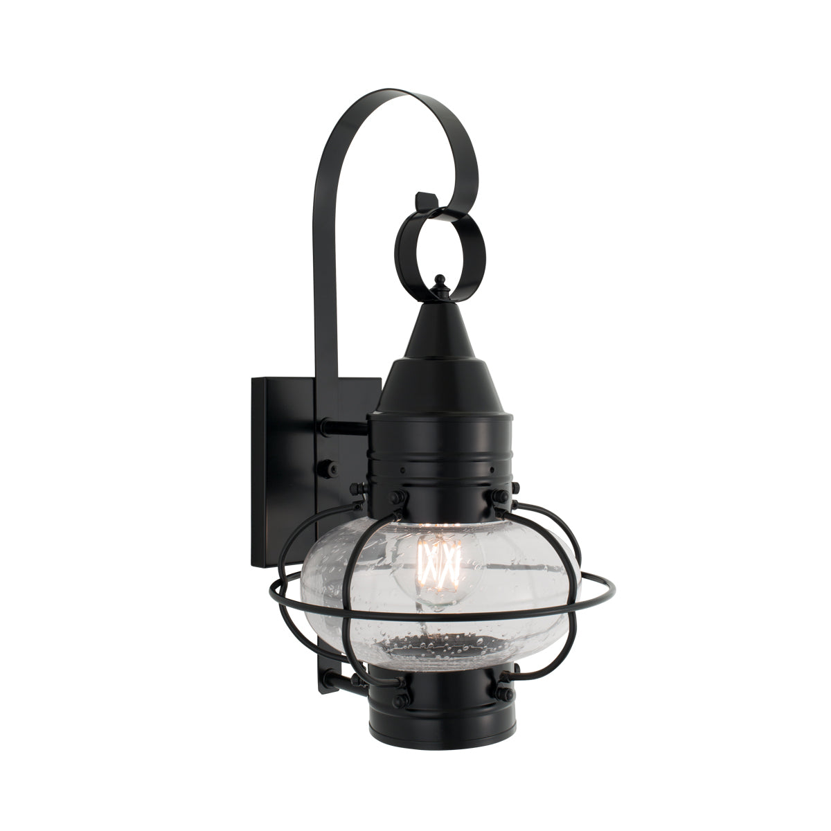 Norwell Lighting - 1513-BL-SE - One Light Wall Mount - Classic Onion - Black With Seedy Glass