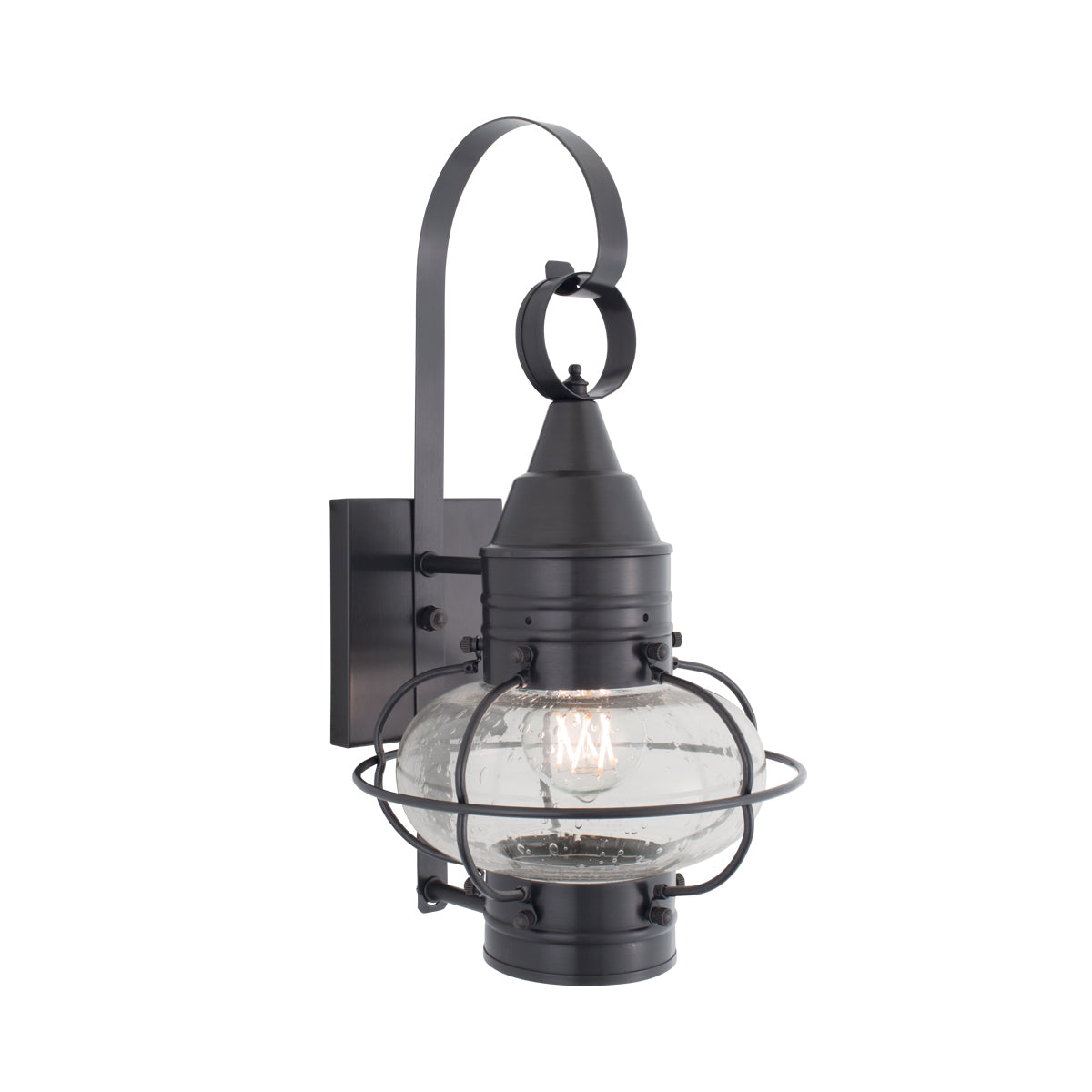 Norwell Lighting - 1513-GM-SE - One Light Wall Mount - Classic Onion - Gun Metal With Seedy Glass