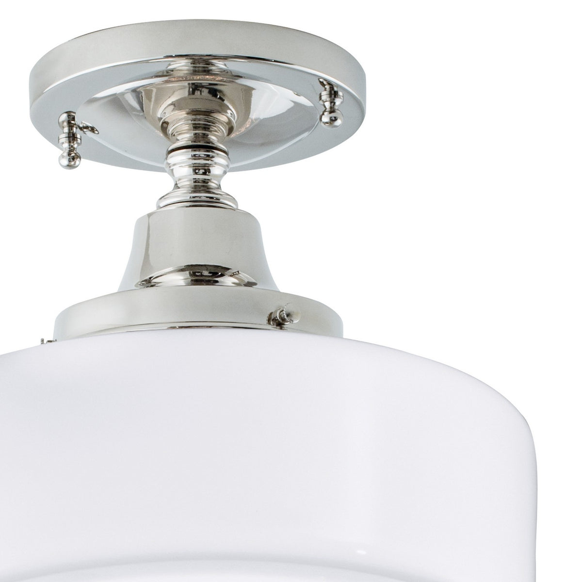 Norwell Lighting - 5361F-PN-ST - One Light Flush Mount - Schoolhouse - Polish Nickel With Stepped Glass