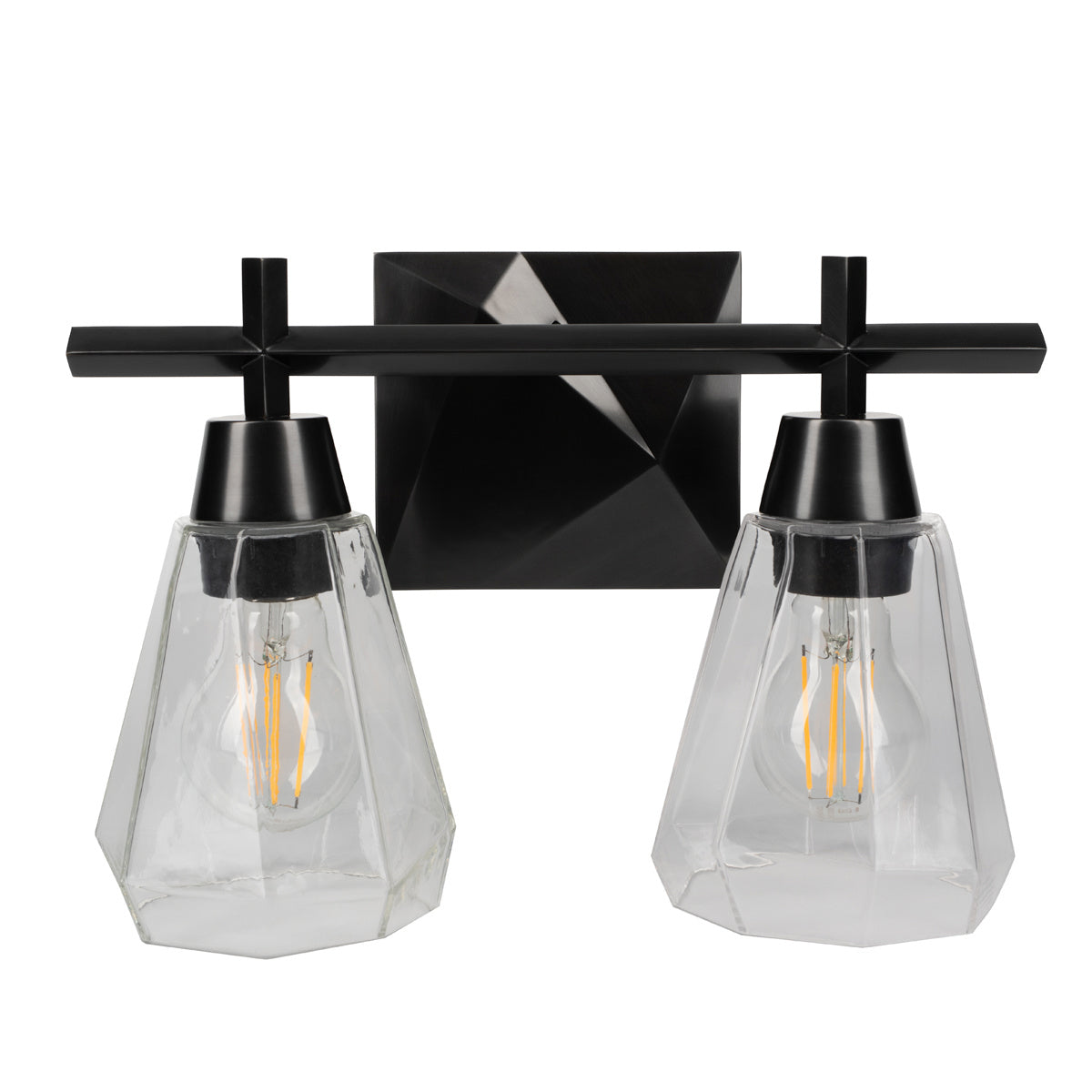 Norwell Lighting - 8282-ADB-CL - Two Light Bath - Arctic Bath Series - Acid Dipped Black