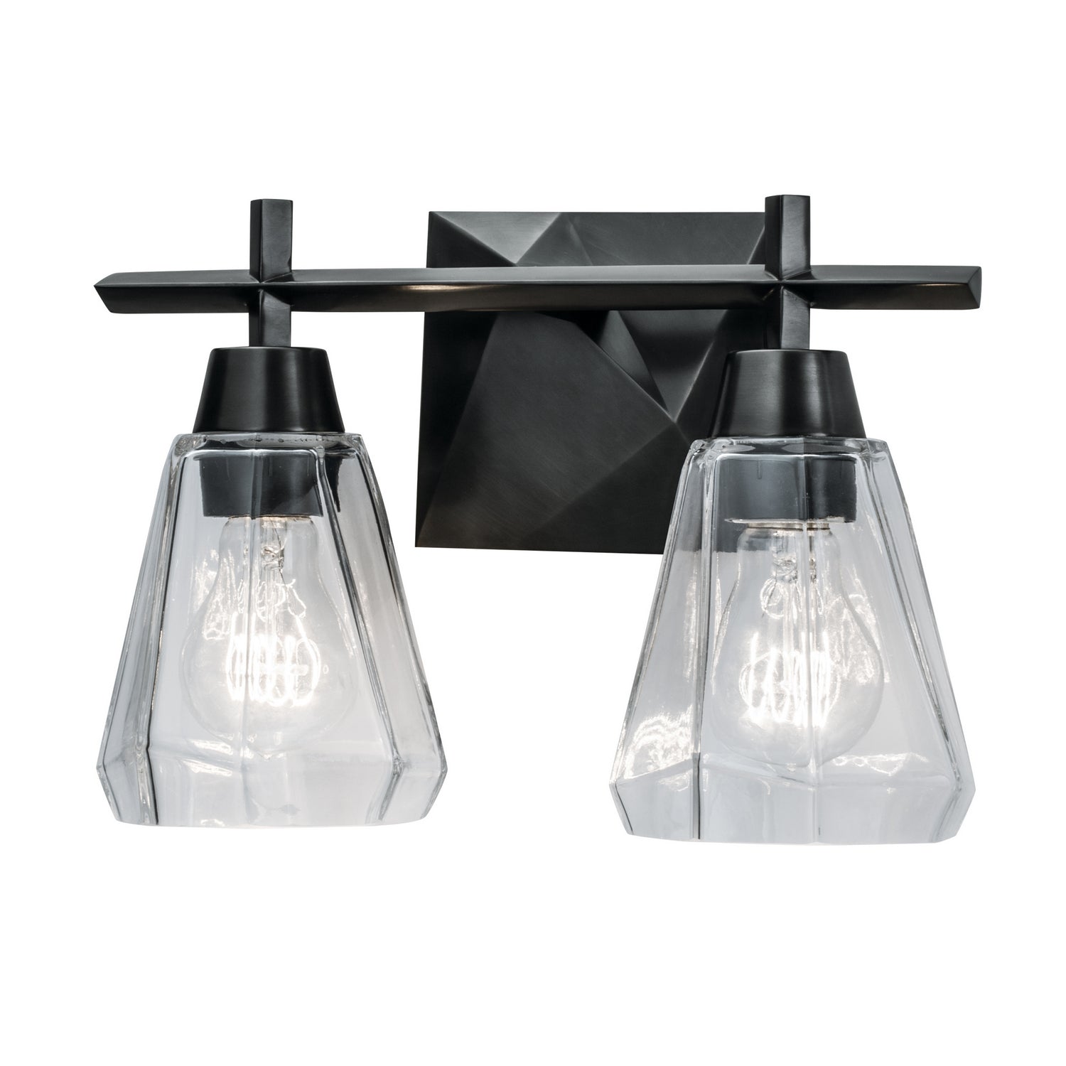 Norwell Lighting - 8282-ADB-CL - Two Light Bath - Arctic Bath Series - Acid Dipped Black