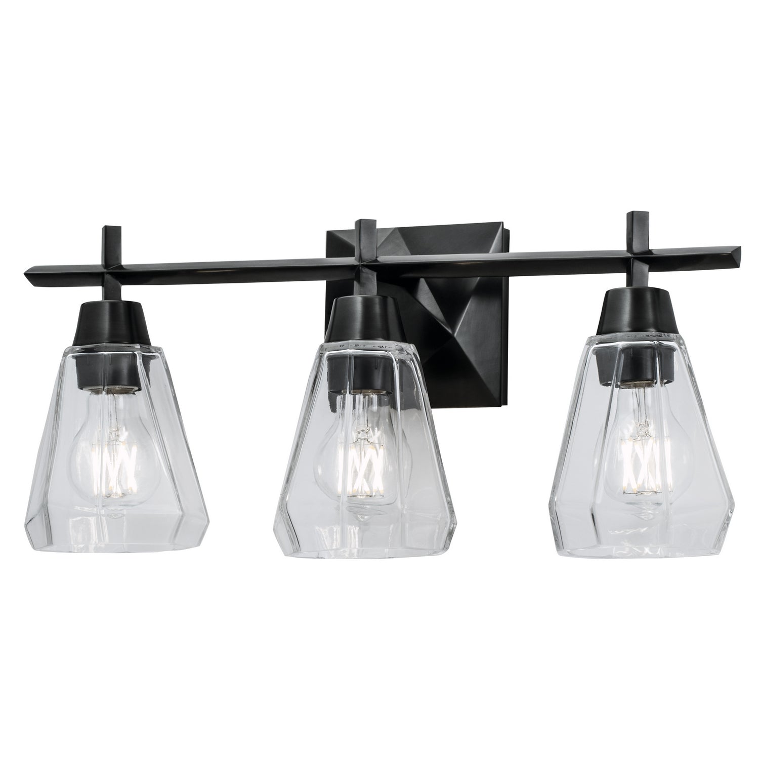 Norwell Lighting - 8283-ADB-CL - Three Light Bath - Arctic Bath Series - Acid Dipped Black