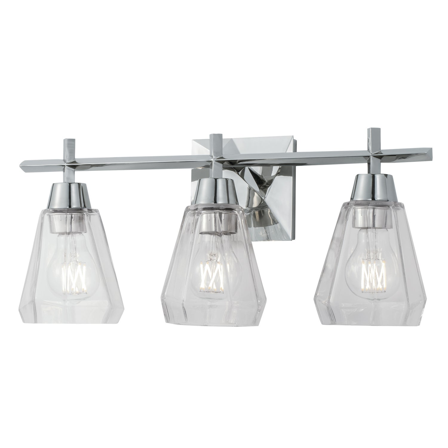 Norwell Lighting - 8283-PN-CL - Three Light Bath - Arctic Bath Series - Polished Nickel